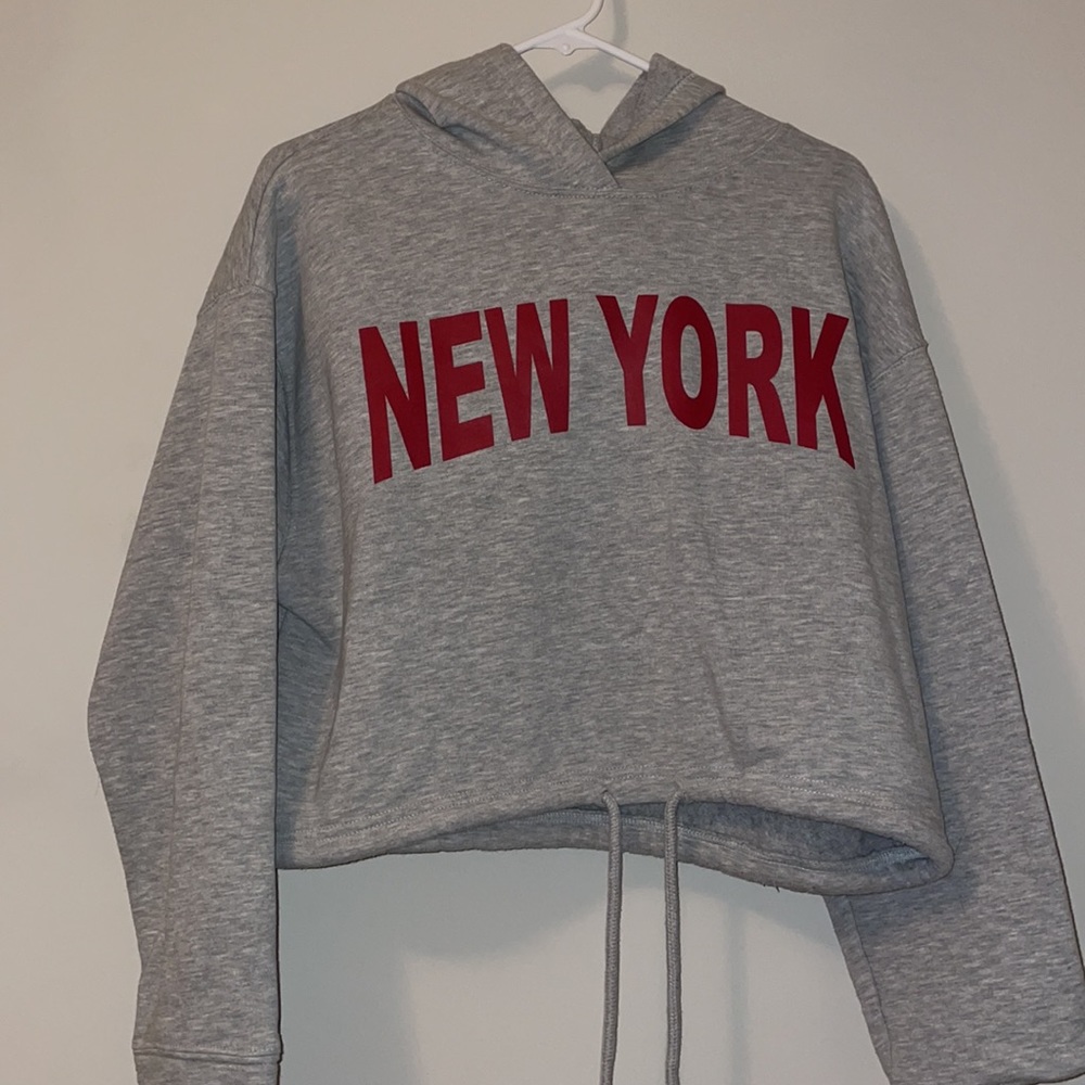 Zara Cropped New York Hoodie